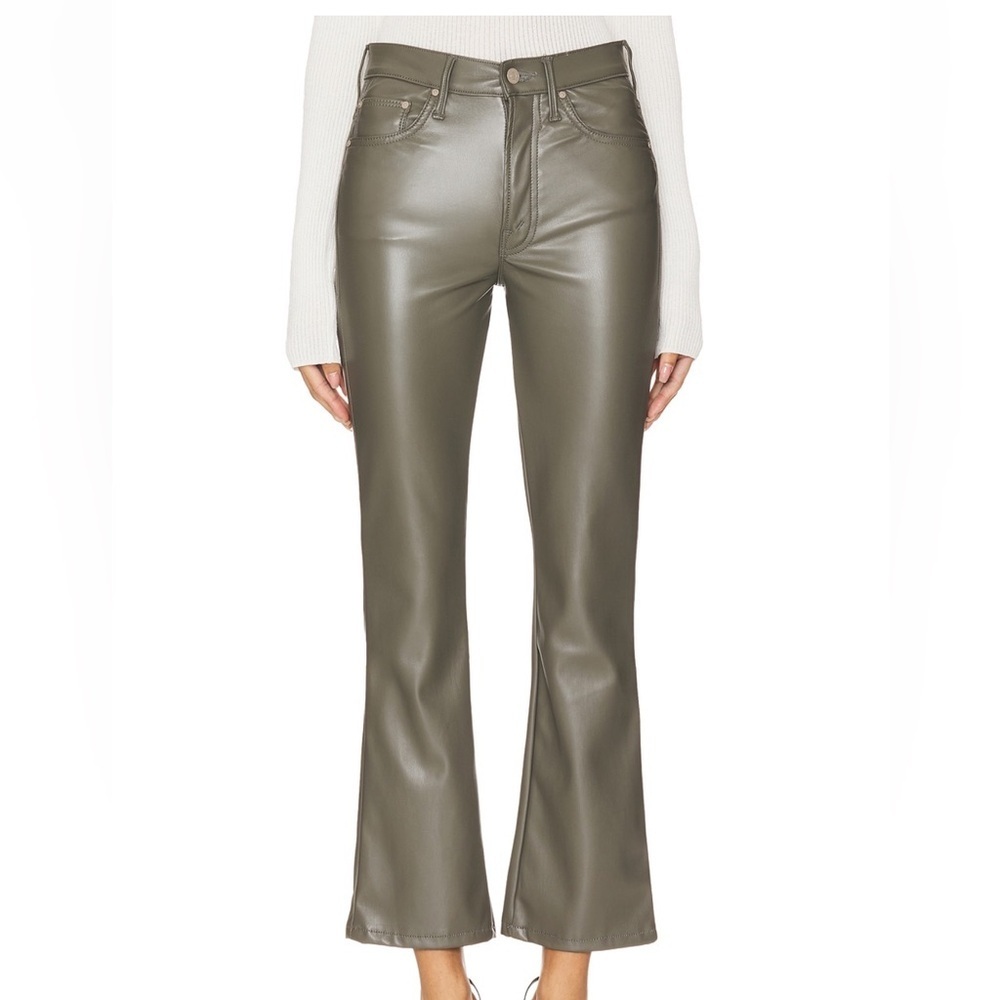 MOTHER Olive vegan leather jeans EUC 30